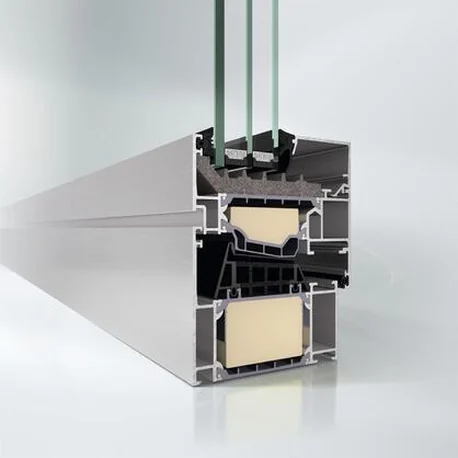 Cross-section render through the AWS 90.SI+ outer and vent frame