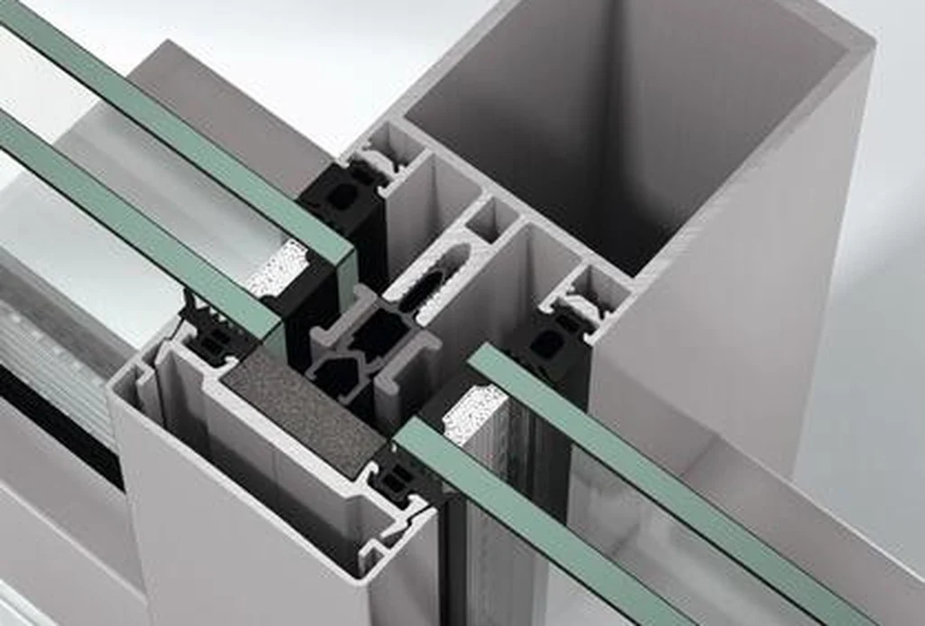 Corner section render of the Schüco FWS 60 mullion/transom façade